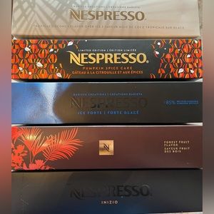 5 sleeves Nespresso Vertuo sleeves, some Limited Editions